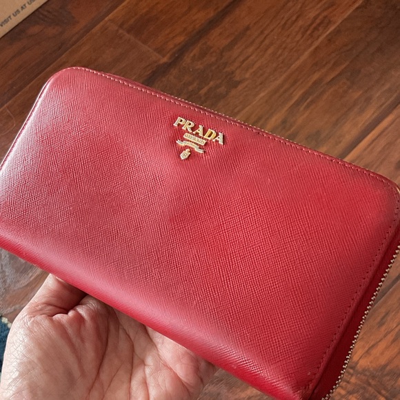 Prada Handbags - Prada SALE $99 RED Leather Zippy Wallet